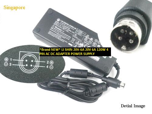 *Brand NEW* 20V-6A LI SHIN 20V 6A 120W 4 PIN AC DC ADAPTER POWER SUPPLY